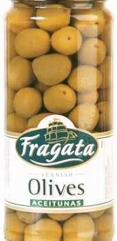 Оливки Fragata зеленые с косточкой с/б, 240г.