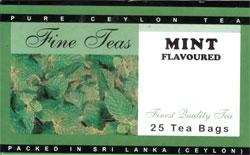 Пакетизированный чай FINE TEAS с вкусовой добавкой МЯТЫ. Упаковка 25 пакетиков по 2гр