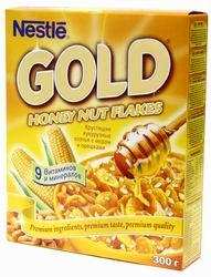 Хрустящие кукурузные хлопья "Gold Honey Nut Flakes" с медом и орешками, 300 г