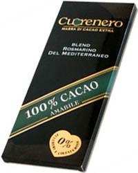 Горький шоколад c розмарином Blend Rosmarino del Mediterraneo 100% cacao "Cuorenero", 100г