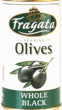 Оливки Fragata черные с косточкой ж/б, 350г.