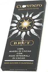 Горький шоколад с зернами какао Brut 100% cacao "Cuorenero", 70г