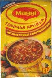 Магги. Горячая кружка. Лесные грибы с вермишелью. Суп моментального приготовления.