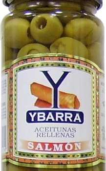 Оливки YBARRA зеленые с лососем с/б, 240г.