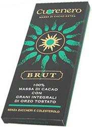 Горький шоколад с зёрнами ячменя Brut 100% cacao "Cuorenero", 80г