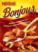 Готовые завтраки "Подушечки с шоколадной начинкой "Bonjour"", 325 г