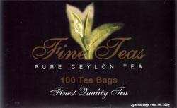 Пакетизированный чёрный чай FINE TEAS . Упаковка 100 пакетиков по 2гр