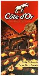 Горький шоколад с цельными лесными орехами 46% "Cote d'OR", 200г