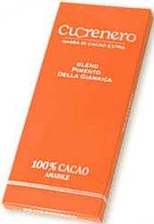 Горький шоколад c душистым ямайским перцем Blend Pimento Della Giamaica 100% cacao "Cuorenero", 35г