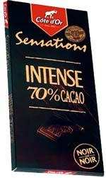 Горький шоколад Sensations Intense 70% cacao "Cote d'OR", 100г